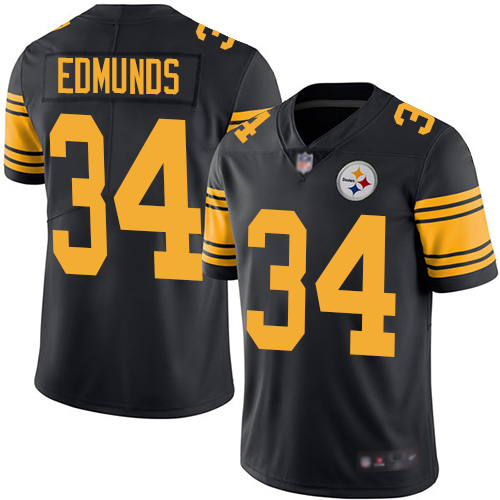 Men Pittsburgh Steelers Football 34 Limited Black Terrell Edmunds Rush Vapor Untouchable Nike NFL Jersey